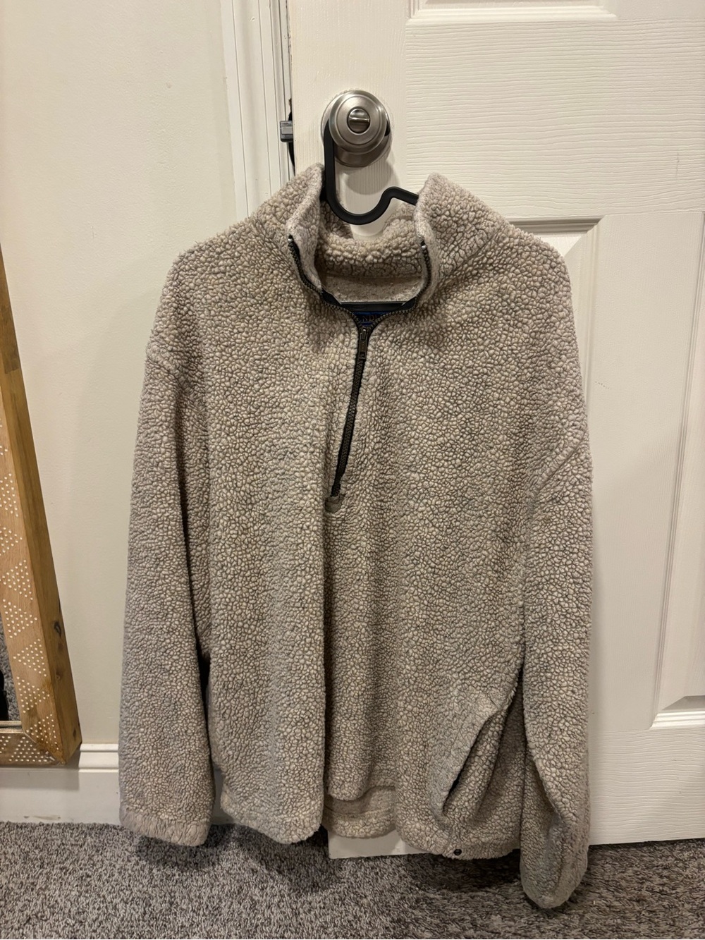 Pendleton Sherpa Zip-Up Pullover - Light Taupe